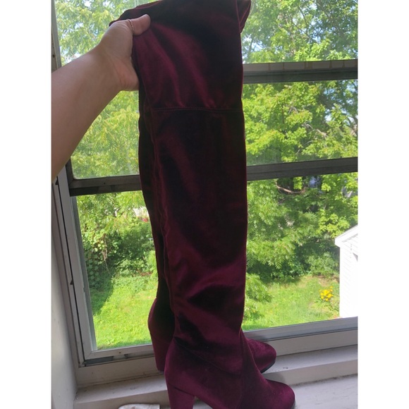 Red Velvet Boots - Picture 2 of 5